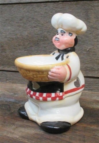 Fat Chef Kitchen Statue Bistro Italian Cooking Pizza Figure Votive Candle Holder