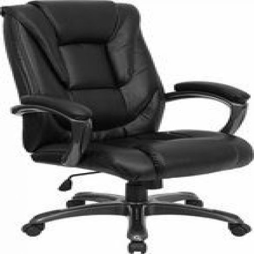 Flash furniture go-7194b-bk-gg high back black leather executive office chair for sale