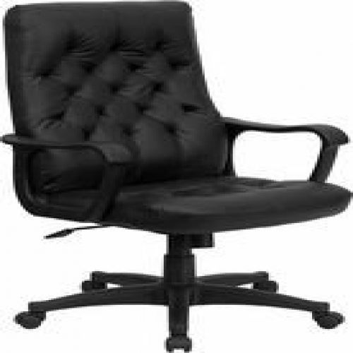 Flash Furniture CP-A136A01-GG High Back Traditional Black Leather Executive Swiv