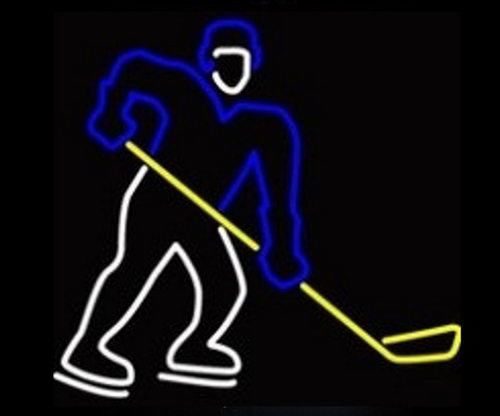 Hockey player neon sculpture for sale