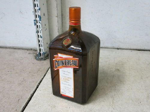 COINTREAU LIQUEUR GLASS DISPLAY BOTTLE, 3-LITER, 13&#034;-HEIGHT, VINTAGE