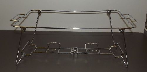 Folding buffet chafer food warmer chrome wire frame stand rack full size for sale