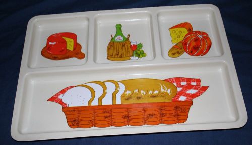 Vintage cafeteria type food tray divided