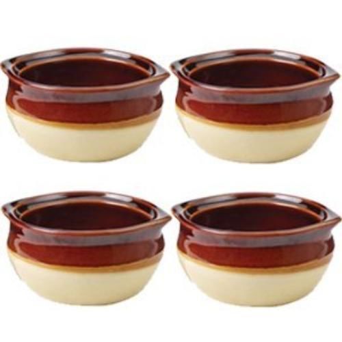 Crestware Set of 4 Onion Soup Crock Bowls - 10 ounce - Restaraunt Quality -