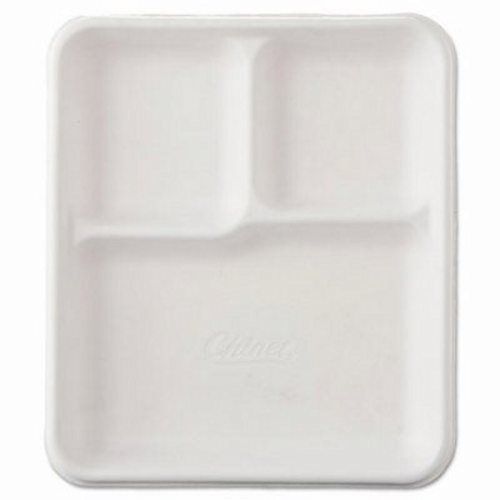 Chinet Molded Fiber Tray, 3-Compartment, 8 1/4x9 1/2, 125 per Bag (HUHVAGRANT)