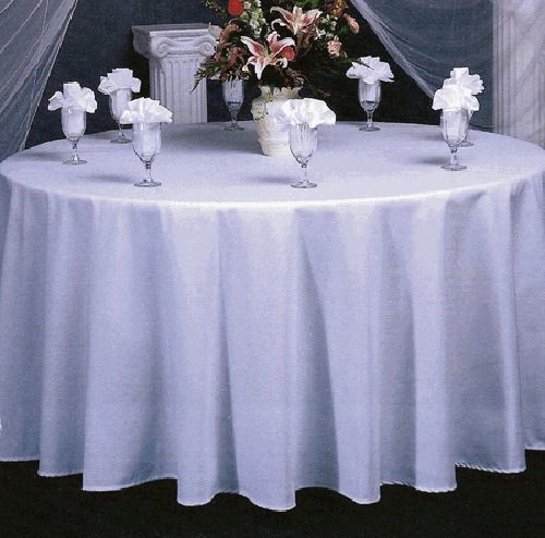 10 Pack of 108&#034; Round High Quality Tablecloths - WHITE