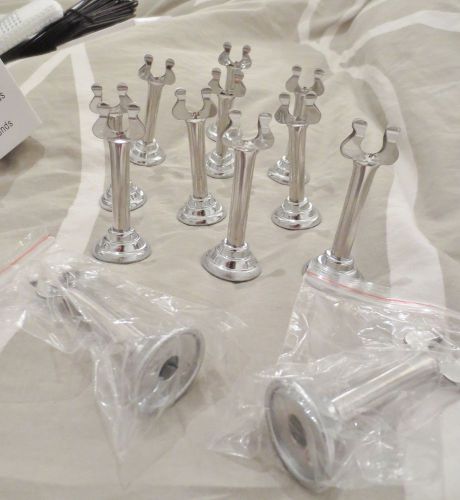 12 Pieces Wedding Party Table Number Holder 3&#034;  inch Cast Base Silver Menu