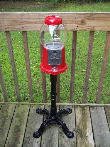 Vintage Carousel floor standing cast aluminum gumball machine made in USA