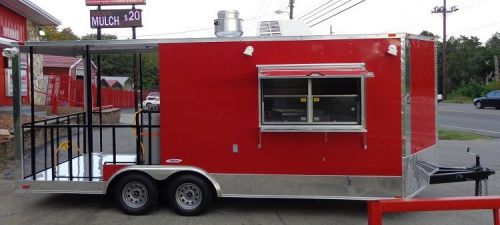 Concession Trailer 8.5&#039;x20&#039; Red - Smoker BBQ Vending Event