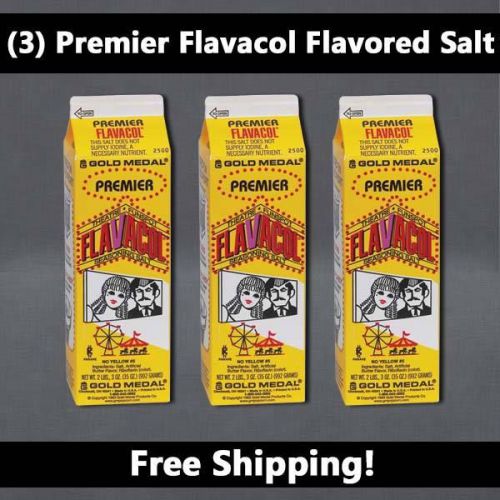 (3) Premier Flavacol Butter Flavored Salt 28oz Pop Corn Topping Popcorn Topping