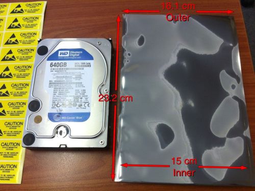 Anti-static bag ESD Shield Electronic Fit 3.5&#034; hard drive 15cm * 23cm (20 pcs)