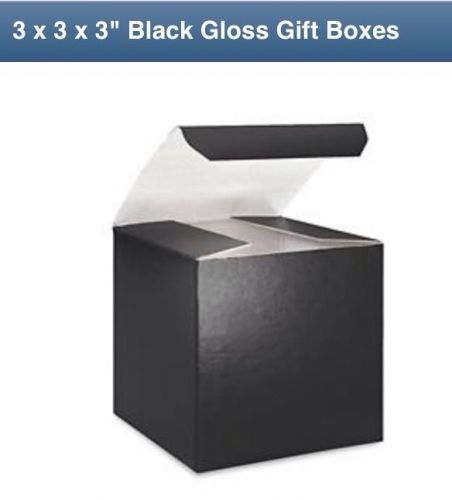 25 Count 3 &#034;x 3&#034; x 3&#034; Black Gloss Gift Boxes Uline