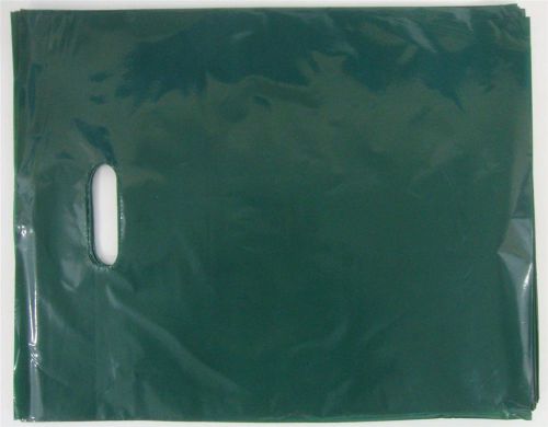 200 Qty. 12&#034; x 15&#034; Green Glossy Low Density Merchandise Bag Retail Shopping Bags