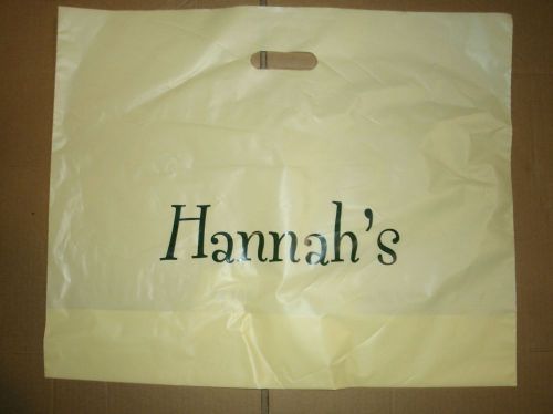 24x19x8&#034; 500 pc beige/cream die cut handle hdpe retail shopping bags shopper bag for sale