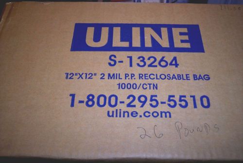 Uline 12&#034; x 12&#034; 2 Mil Reclosable Popcorn Food Safe Bags S-13264 1000 count
