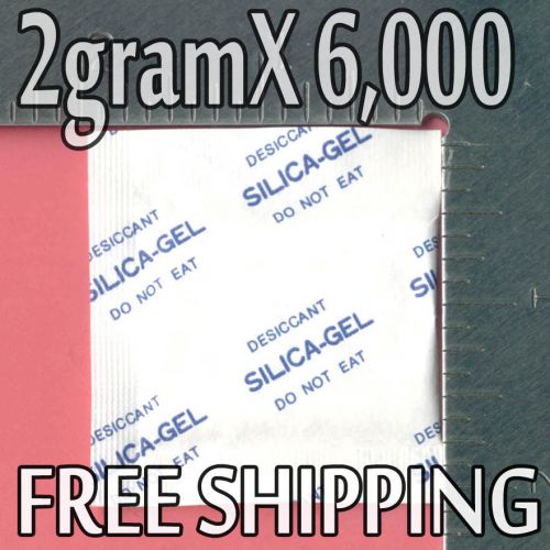2g x 6,000 ea silica gel packets desiccant - dryout moisture absorber in bulk for sale