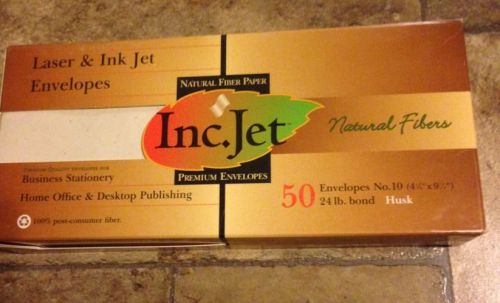 50 Premium Inc.jet Envelopes Husk #10 Ink Jet Finish Natural Fiber Paper