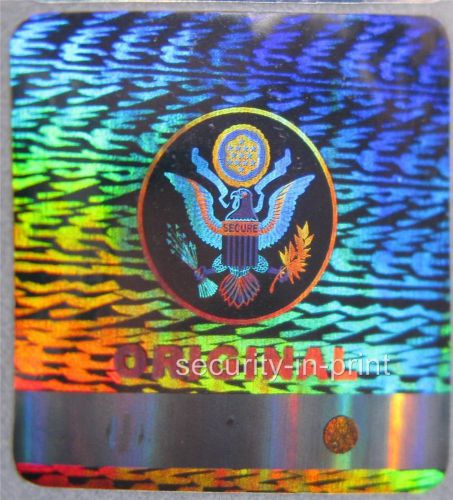 252 ORIGINAL SECURE USA Eagle security hologram stickers labels 25mm S25-3S
