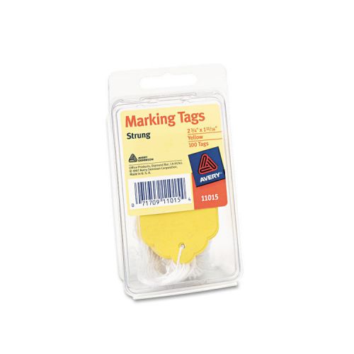 Avery Marking Tags, Paper, 2-3/4 x 1-11/16, Yellow, 100/Pack - AVE11015