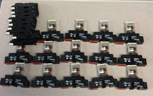 SCHNEIDER ELECTRIC RPM12BD Relay,1PDT,15A,24VDC Coil &amp; RPZF1 RELAY SOCKET LOT