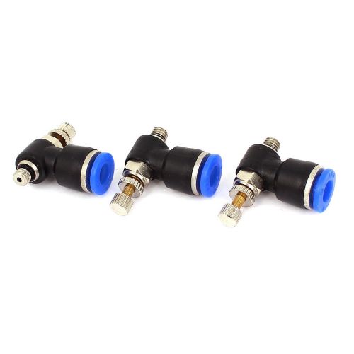 Pneumatic 6mm to 5mm Male Thread One Touch Tube Speed Control Valve 3 Pcs