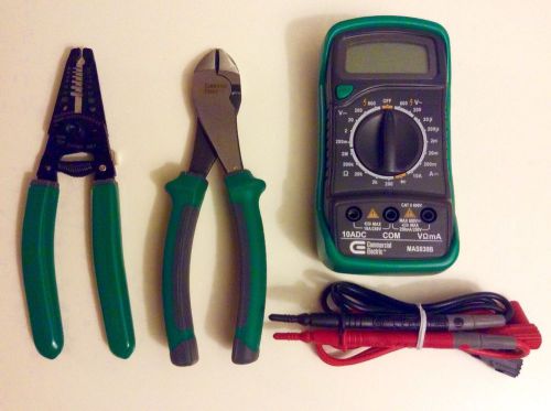 Commercial electric ce130114 3-piece electrician&#039;s tool set multimeter &amp; pliers for sale