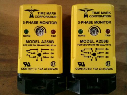 Lot of 2  258B Time Mark 3 Phase power monitors with 60 day warranty