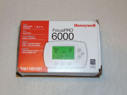 HONEYWELL FocusPRO 6000 5-1-1 PROGRAMMABLE THERMOSTAT TH6110D1021 NEVER USED