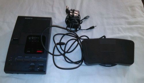 Sony m-2000 microcassette transcriber with adapter and foot pedal.
