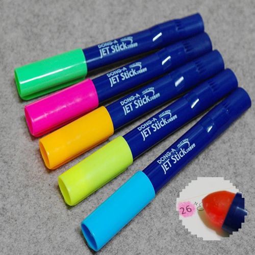 Dong-A JET Stick No Spread Highlighter Marker Pen Text Liner INK SAFE 5 Color