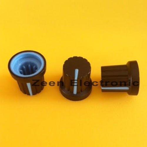 2 x Knob Black with Blue Mark for Potentiometer Pot  - FREE SHIPPING