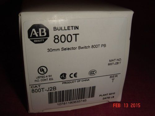 Allen Bradley 800T-J2B Selector Switch (NIB)