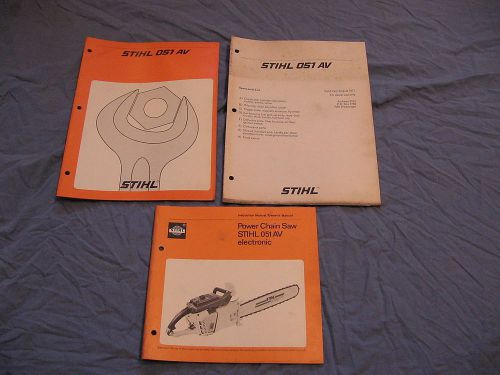 STIHL 051 AV SERVICE MANUAL &amp; SPARE PARTS LIST PARTS &amp; OWNERS MANUAL FACTORY 77