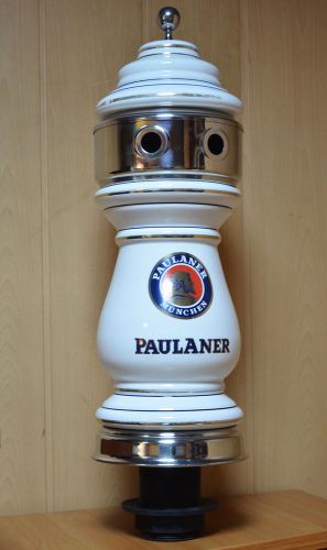 Beer Tap Faucet Draft Double Ceramic Tower keg  logo Paulaner