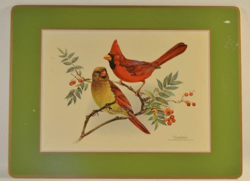 Vintage Pimpernel 4 Placemats North American Songbirds with Box