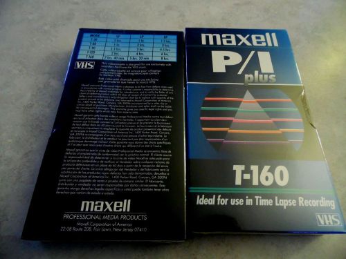 MAXELL T-160 P / I Plus VHS Tapes for Time Lapse Video Recording-NEW-IN WRAPS!