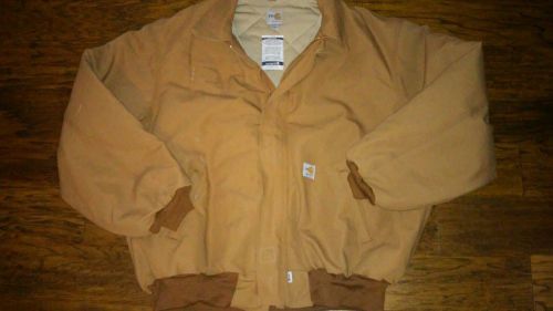 Carhartt frj135 brn brown flame-resistant jacket w/hood 3xl  3 extra large for sale