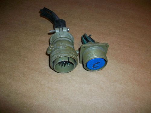 Amphenol ms military connector size 24 plug &amp; socket set  16 pin for sale