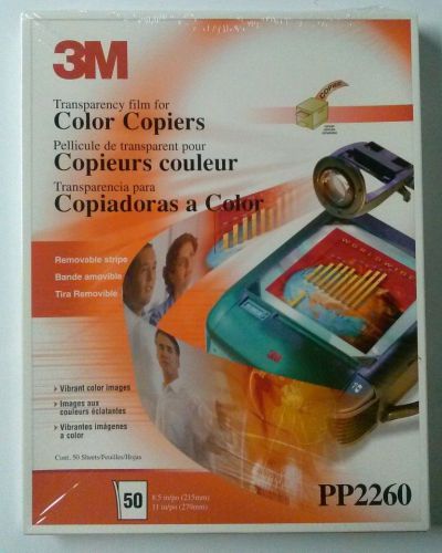 New, Sealed box of 3M PP2260 Transparency Film - Color Copies (50 sheets)