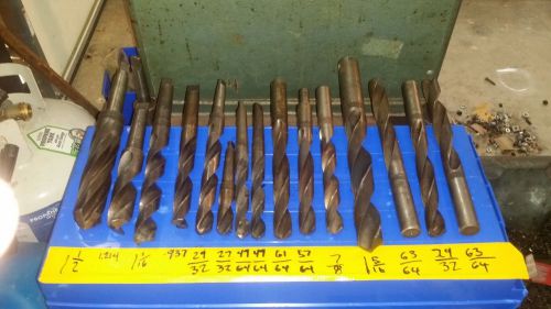 lot of 15 large drill bits made in usa