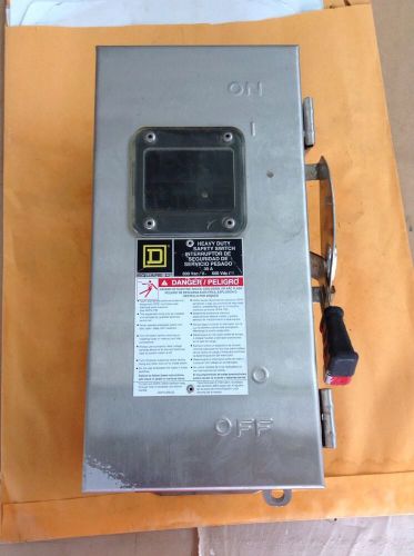 Square d hu361dsvw ss stainless steel disconnect switch 30 amp 3 pole 600 volt for sale