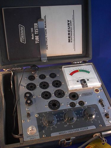 Mercury Model 1100 Tube Tester w Chart, Instructions Vacuum Radio TV TESTED WORK