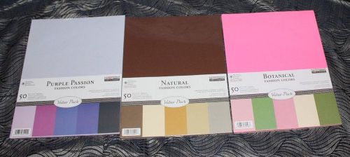 Lot of 3 value packs 150 pieces of assorted cardstock paper bnip! for sale