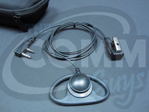 D-RING EARPIECE FOR KENWOOD 2 PIN RADIOS HEADSET TK PROTALK BAOFENG WITH CASE
