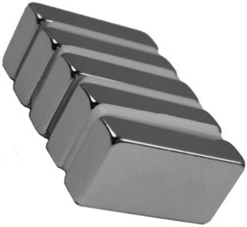 5 Neodymium Magnets   1  x 1/2  x 1/4 inch Block N48