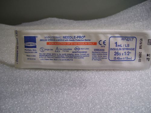 ! Smiths Medical Needle-Pro Safety Insul Syr Box of 50 ref # 4317