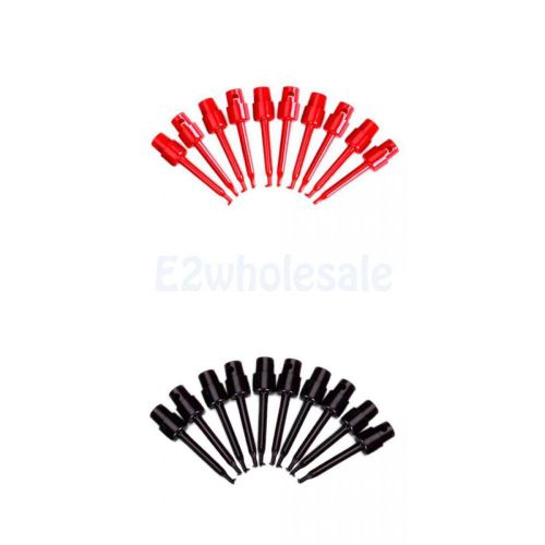 20x Red+Black Mini Hook Clip Grabber Test Probe for Tiny Component SMD IC PCB