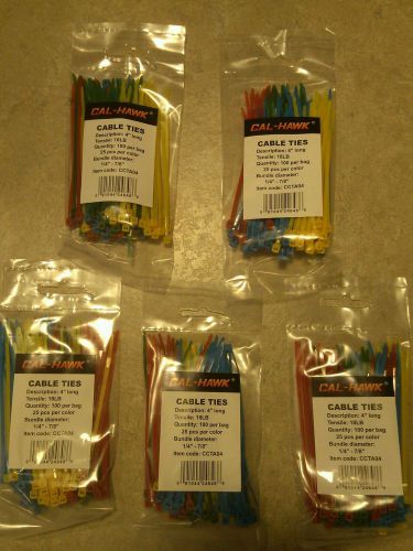 500 cal hawk 4&#034; colorful zip ties brand new for sale