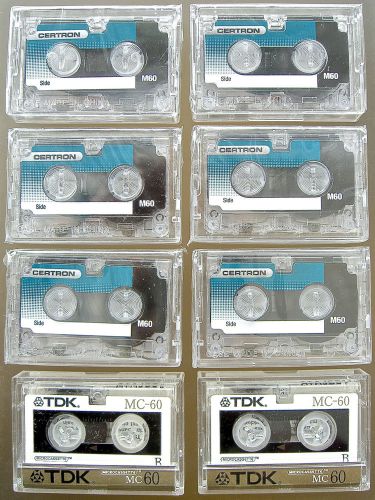 Lot 6 New Sealed Certron M60 Microcassette Tapes + 2 TDK Tapes 60 Minutes Each