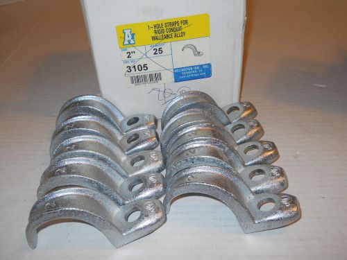 10 arlington industries 1-hole 2&#034; straps for rigid conduit malleable alloy #3105 for sale